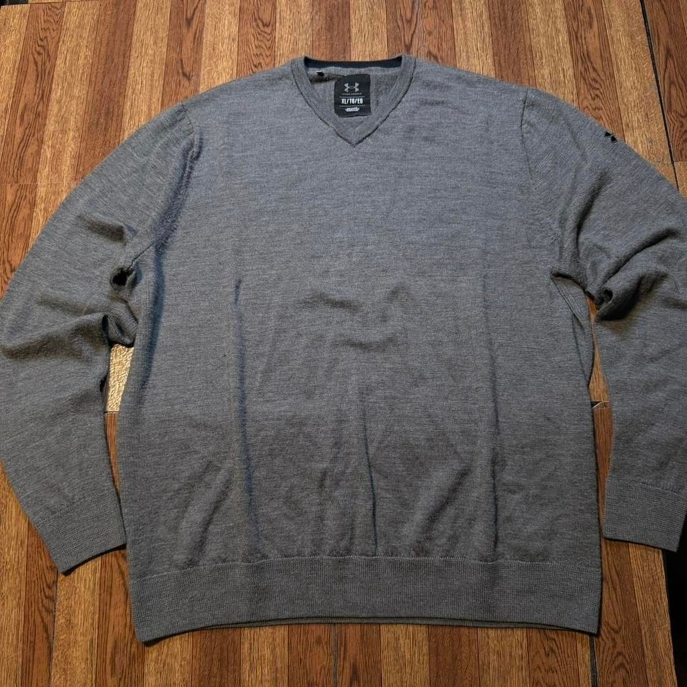 Under Armour‎ Grey Knit Sportswear V Neck Sweater XL